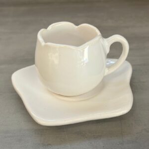 Xícara Tulipa De Café Com Pires (lisa) 80ml