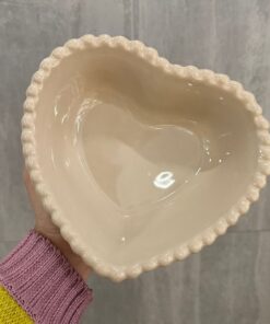 Travessa Coração Pequena Com Borda De Bolinha (lisa) 500ml
